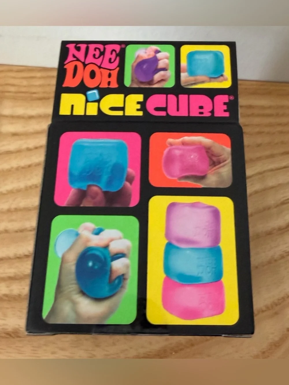 Blue Needoh Squish NICE CUBE - Original Medium 2.25” square - Sealed New in Box - Picture 7 of 7